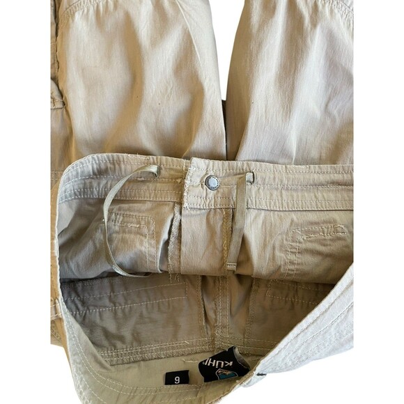 Kuhl Kontra Shorts Womens Khaki Size 6 Capri‎ Cargo Stretch Hiking Roll Up Hem - Picture 8 of 14